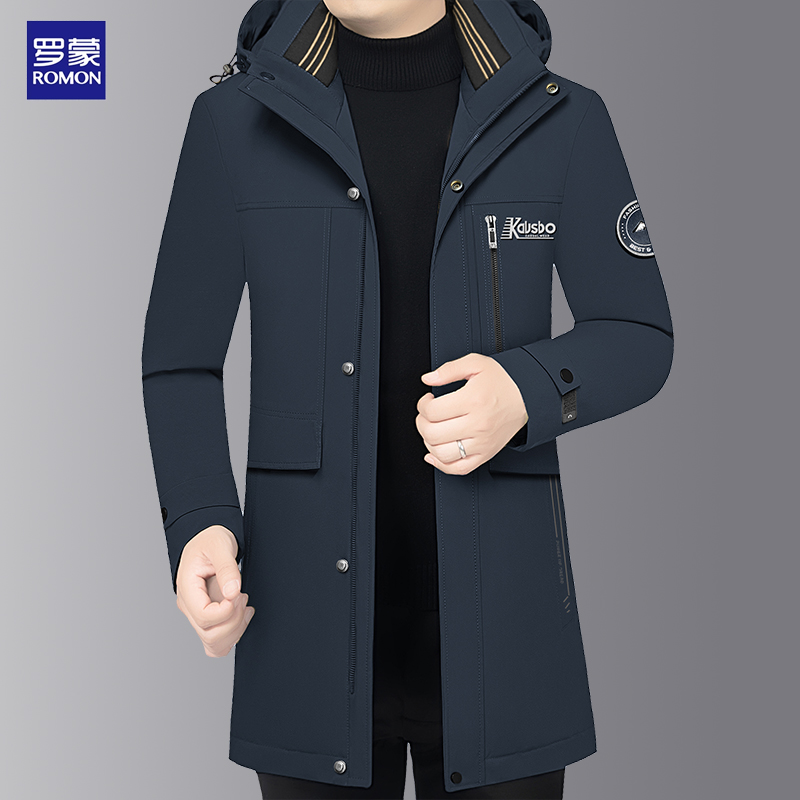 罗蒙男士羽绒服外套可脱卸内胆