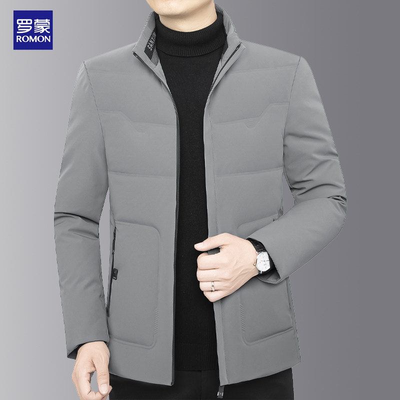 罗蒙轻薄羽绒服男2025新款冬季保暖鸭绒服中年爸爸男士羽绒外套男