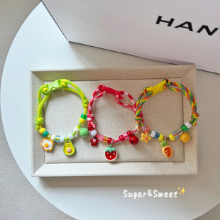 亮色卡通猫咪狗狗项圈可爱撞色编织脖圈宠物项链可调节泰迪比熊