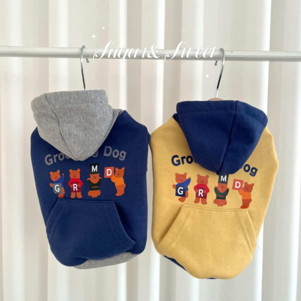 狗狗衣服秋冬新款韩版可爱小熊连帽卫衣比熊西高地宠物猫咪保暖