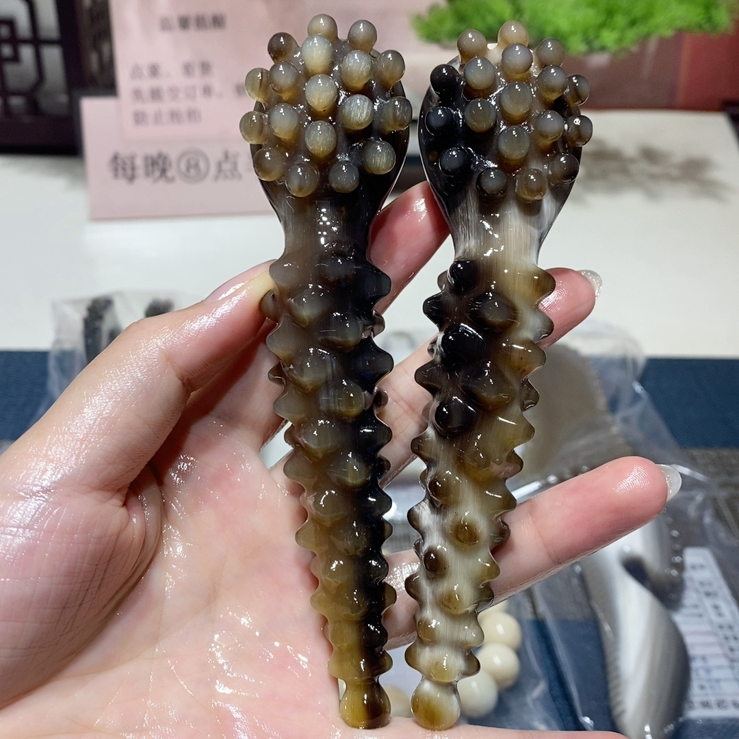 黑金海参手柄 花洒吐珠 长13.5 厚2.6 珠子0.5