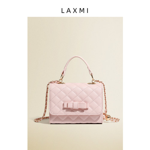 LAXMI新款甜美菱格蝴蝶结链条包