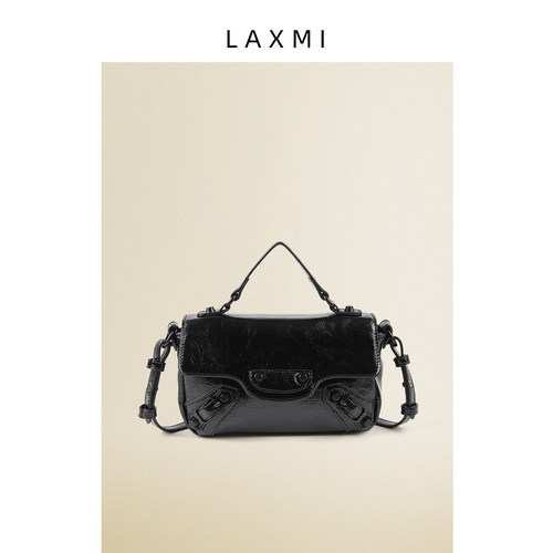 LAXMI黑色机车翻盖腋下包通勤