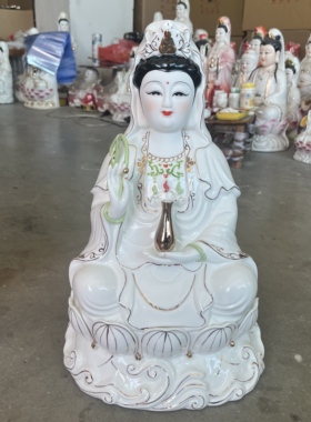 陶瓷南海观世音菩萨柳枝净瓶观音大慈悲观音家用摆件