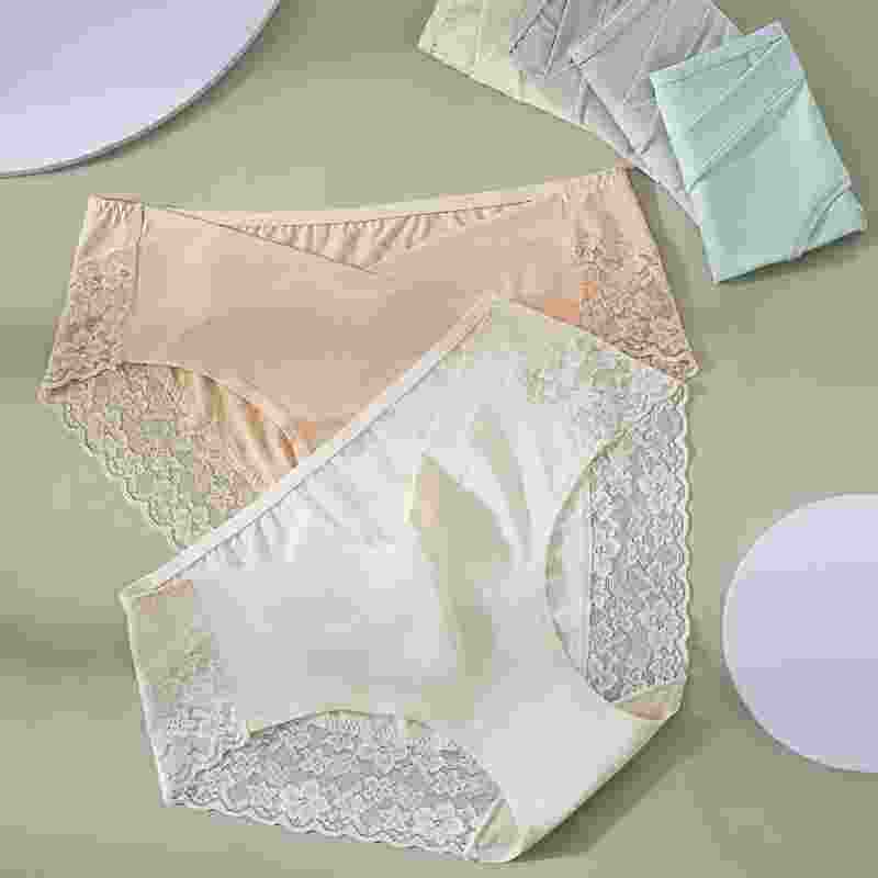 新款冰丝交叉孕妇内裤无痕V型托腹纯棉底档怀孕期低腰产后内裤女