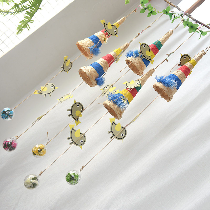 走廊装饰幼儿园环创教室空中吊饰挂饰空中风铃diy材料包森系创意