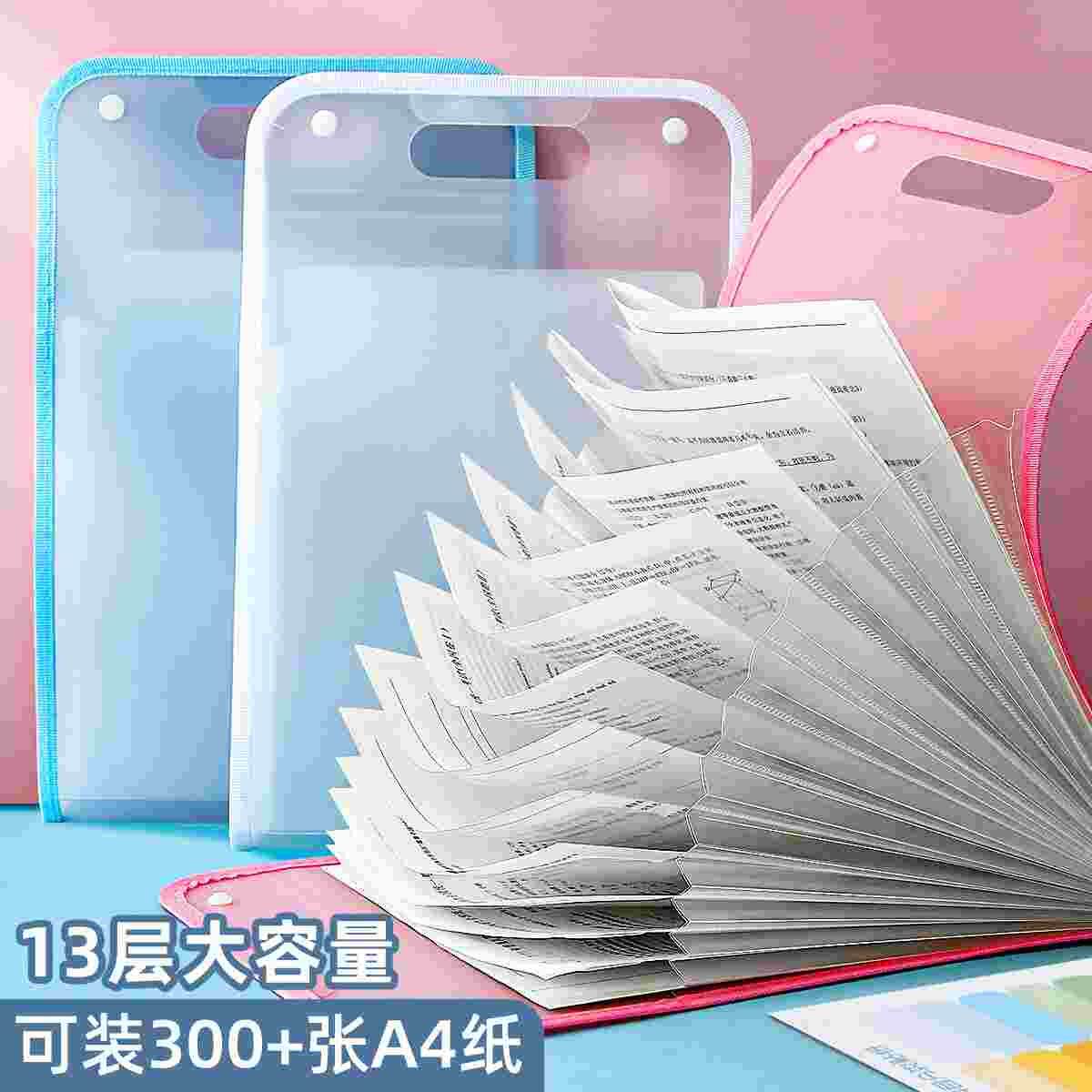 手提式风琴包多层A4试卷收纳学生大容量学科目分类整理神器可放书怎么看?