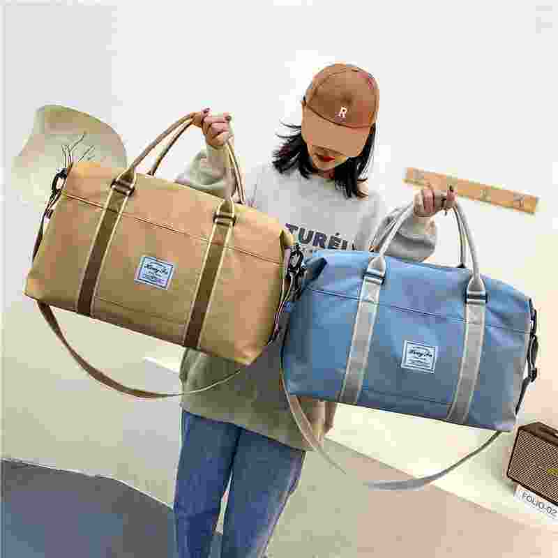 新款短途出差旅行包女大容量单肩手提待产行李袋可套拉杆箱行李包