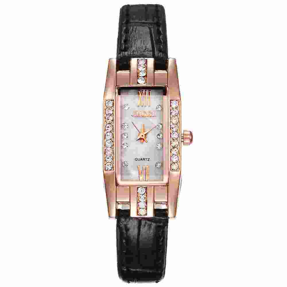 时尚气质新款小长方形初中女生镶钻手表欧美时尚轻奢风格女士腕表