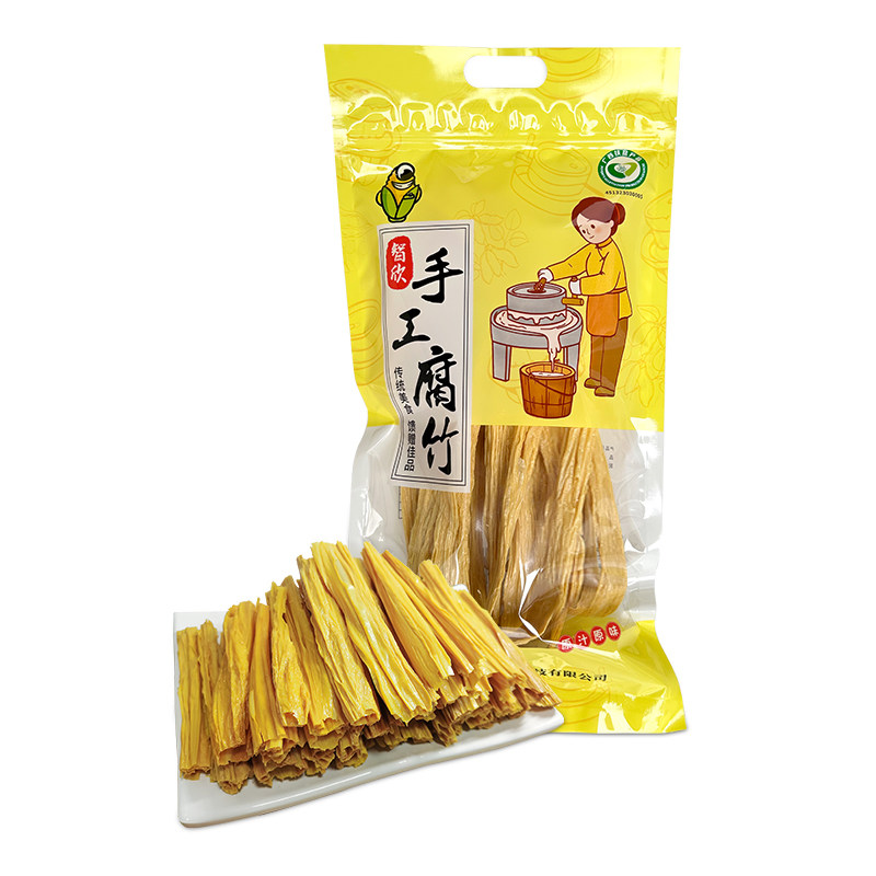智欣手工黄豆腐竹凉拌豆皮豆制品头层腐竹干货Q弹火锅食材250g/袋