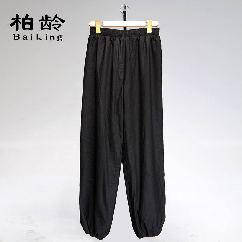 柏龄太极裤冬季棉麻锦双层灯笼裤男女太极拳练功裤武术训练八段锦