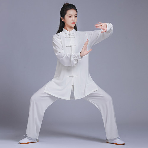 柏龄珍珠麻立领太极服四季练功服