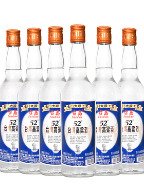 台岛(taidao)台湾高粱酒52度整箱6瓶装浓香型高度白酒粮食酒