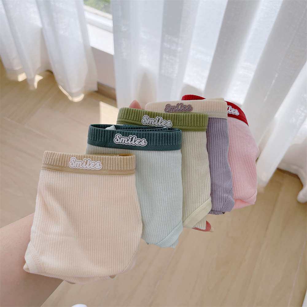 蒛一女士内裤透气速干薄款高中少女学生抗菌舒适简约中腰三角裤女