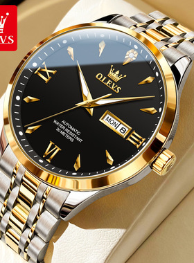 OLEVS/欧利时潮流镂空夜光防水精钢腕表全自动机械男士手表9956