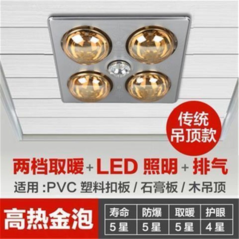 pvc灯暖浴霸石膏板吊顶小功率取暖灯壁挂式两个热电防水暖光灯
