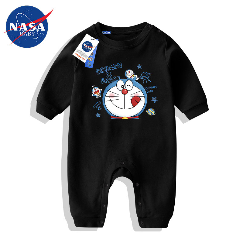 NASA秋季哆啦a梦新生婴儿衣服可爱A类纯棉初生宝宝连体衣0-3月冬6