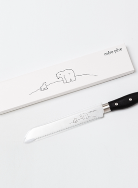 现货日本进口切面包刀专用刀Mere Pere 北极熊图案 面包刀 200mm