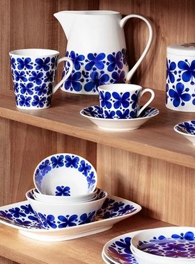 新款 瑞典进口Rorstrand蓝蝴蝶餐具盘马克杯碗奶壶碟北欧家用餐具