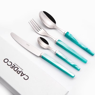 Capdeco薄荷绿色西餐具餐刀叉勺