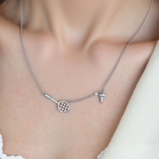 冠军同款羽毛球项链男女小众吊坠情侣礼物运动风配饰饰品团队礼物