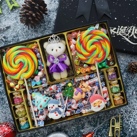 圣诞节大白兔奶糖果礼盒装多口味巧克力星空棒棒糖定制送女友生日