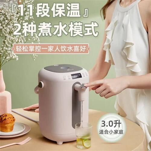 小熊饮水机电热水瓶家用全自动智能保温大容量恒温电热烧水壶3L