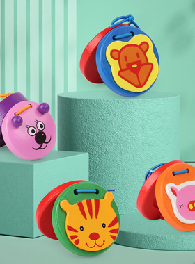 木质响板奥尔夫打击乐器动物哒哒舞板幼儿园宝宝儿童音乐益智玩具