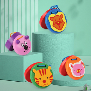 木质响板奥尔夫打击乐器动物哒哒舞板幼儿园宝宝儿童音乐益智玩具