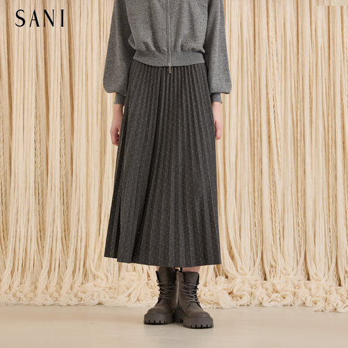 【SANI新品】法式灰色百褶半身裙