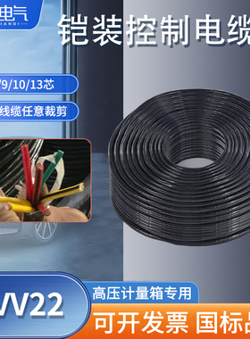 KVV铠装7芯/9芯/10芯/13芯控制电缆高压低压计量箱专用电缆KVV22