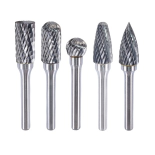 电磨抛光扩孔铣刀钨钢 硬质合金旋转锉金属打磨钻头6x12mm套装