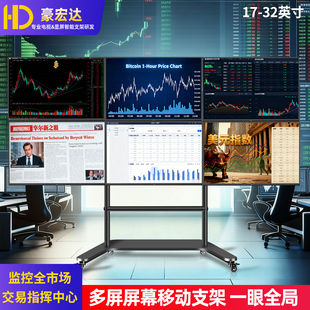 4/6/9多屏显示器落地移动支架金融外汇看盘拼接电脑屏幕组合架子