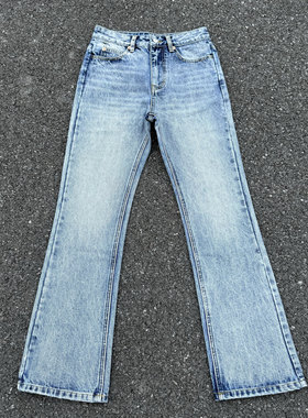 自主 felix zoe 大理石纹微喇牛仔裤517cleanfit通勤顶男百搭长裤