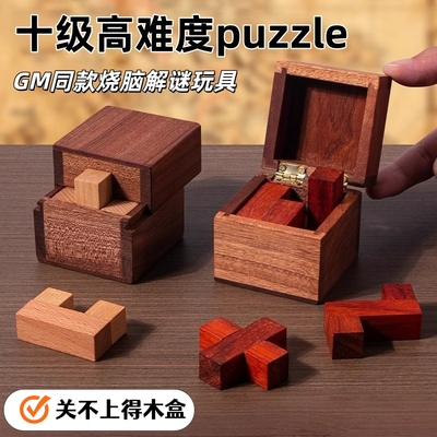关不上的木盒十级烧脑解密盒拼图