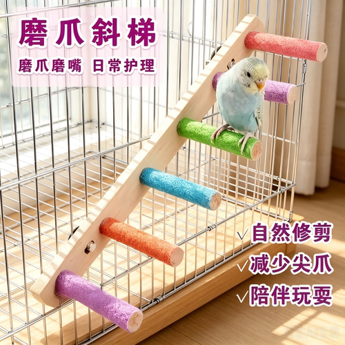 鹦鹉磨砂站杆爬梯磨爪解闷玩具