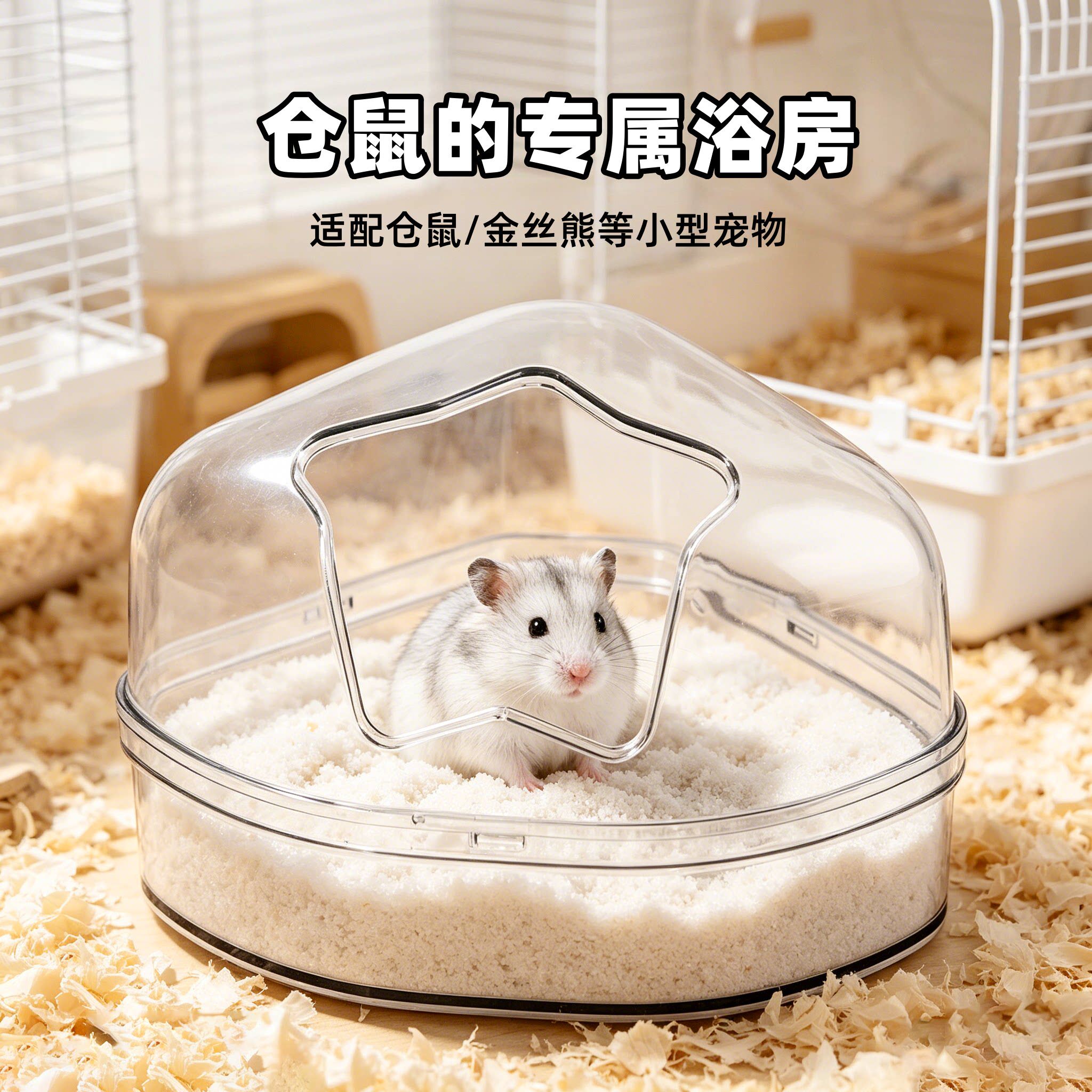 仓鼠厕所五角星金丝熊三角形厕所防溅金丝熊用品小宠专用浴室