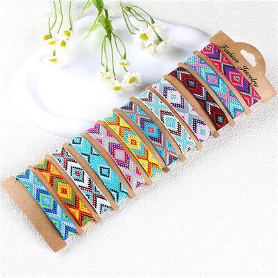 Bohemian hand-woven rope lucky bracelet beach anklet