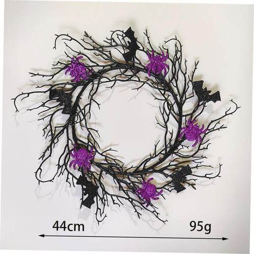 Halloween Dead Branch Wreath Simulation Rattan Circle Black