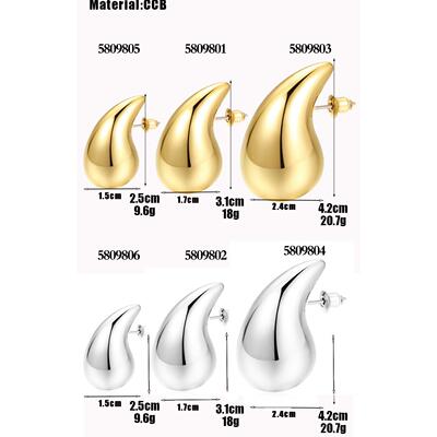 Gold stud Drop earrings 瓜子型水滴耳针亚马逊爆款耳环earring