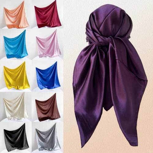 90cm solid color square scarf for women 90cm纯色方巾女士围脖