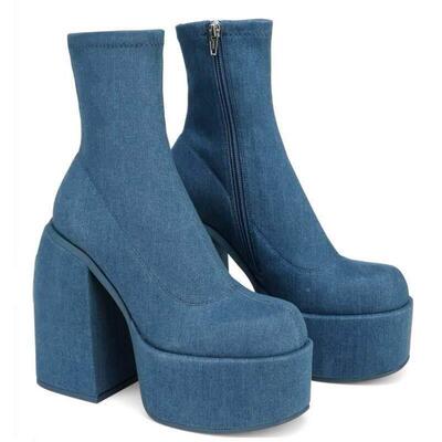 女高跟靴弹力靴women high heel boots short boots big size 42
