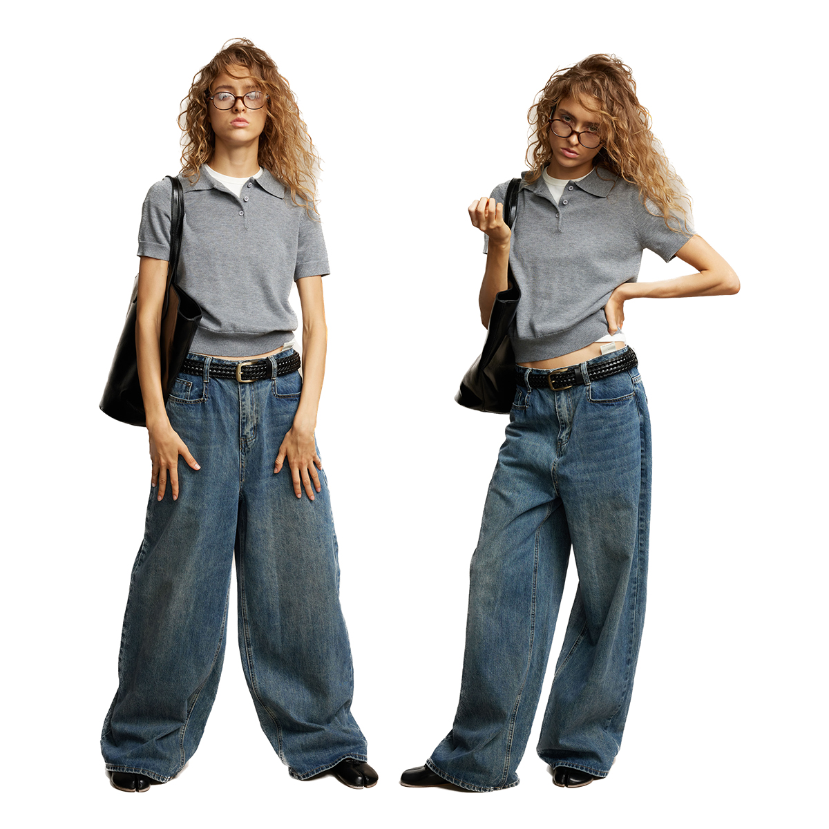 1747 美式基础时髦知识分子天丝羊毛Polo短袖针织衫 POLO SWEATER