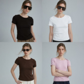 1747「时光回声」信封领 花边特色舒芙蕾高品质百搭短袖 多色T恤