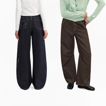 1747 解构主义立体分割线 重工弯刀牛仔裤