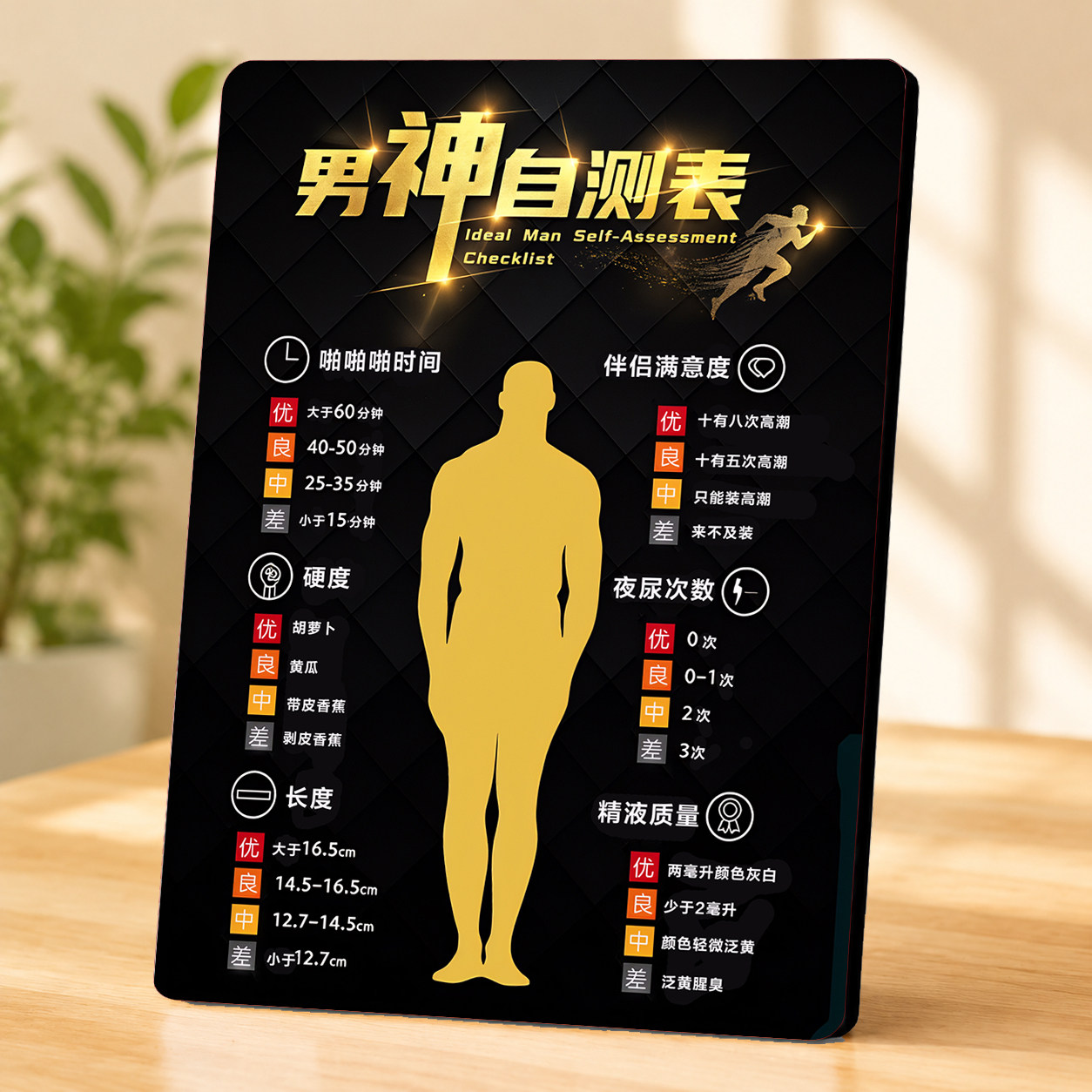 搞怪男神自测表装饰摆件创意男生卧室宿舍桌面趣味装饰摆台图片