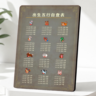 出生五行自查表传统文化装饰摆件中式客厅桌面玄关装饰摆台