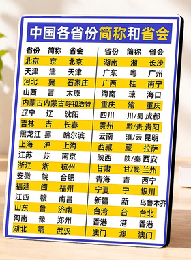 中国各省份简称省会早教地理知识摆台家用客厅书房装饰摆件