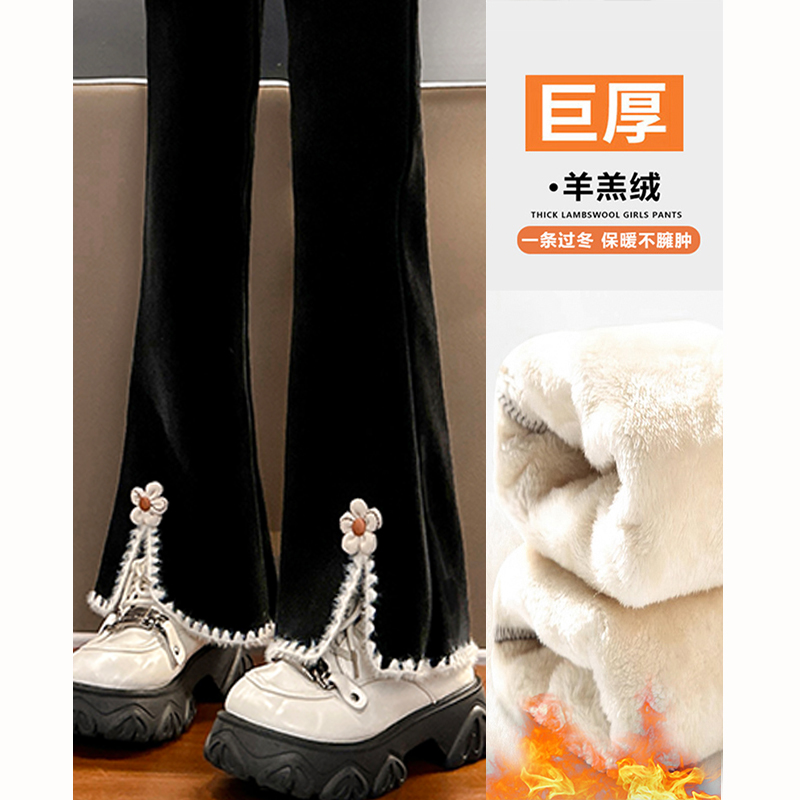 网红潮品花朵喇叭裤洋气