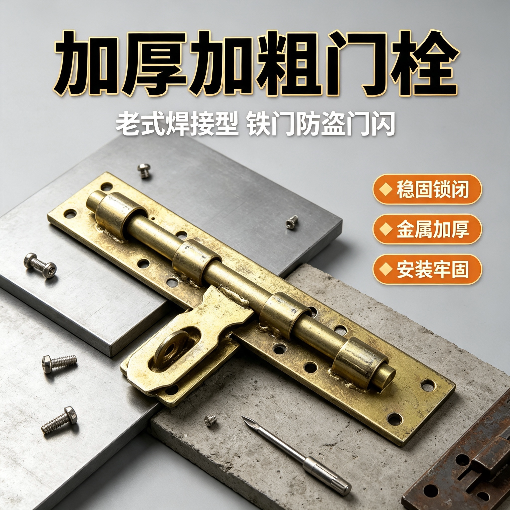 焊接型门栓地插老式加厚门栓锁大门插销门扣门栓焊接门大铁门栓